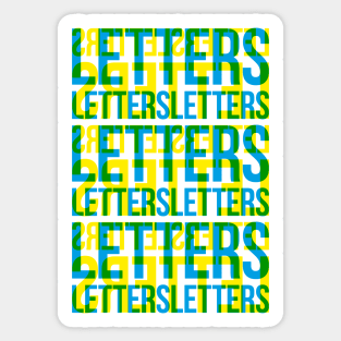 Letters Typography Stack (Blue Yellow Green) Sticker